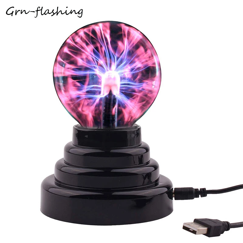 

3 inch Novelty Plasma Ball Night Light Touch Sensitive Magic Sphere Lamp Table Decorative Atmosphere Light USB/Battery Powered
