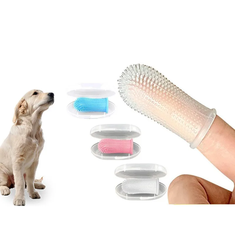 Pet Finger Toothbrush Cat Dog Brush Bad Breath Tartar Dental Care Tool Innovation 360 Degree Clean Silicone Gloves Supplies |