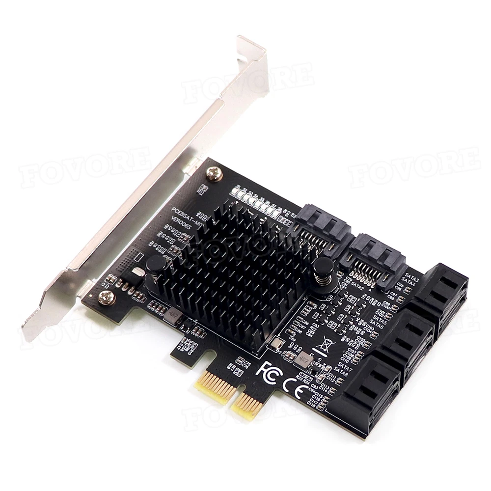 PCI e x1 на 8 портов SATA 3 III 0 контроллер SATA3 PCIe PCI-e адаптер конвертер Плата расширения