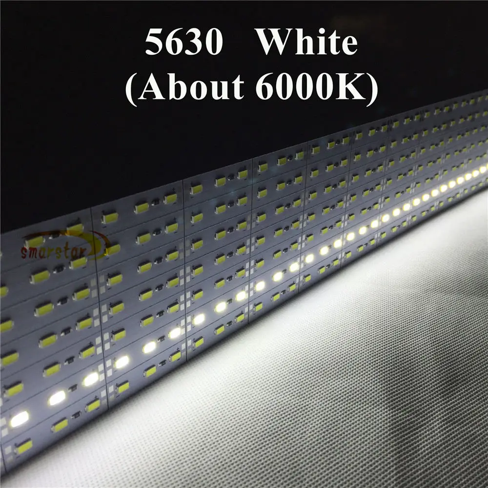 White 10X0,5 M 5630(5730) светодиодный свет полосы жесткий бар светодиодное освещение, Лампа DC 12 вольт 72 светодиодный s/m общая длина 5 метров - Испускаемый цвет: White
