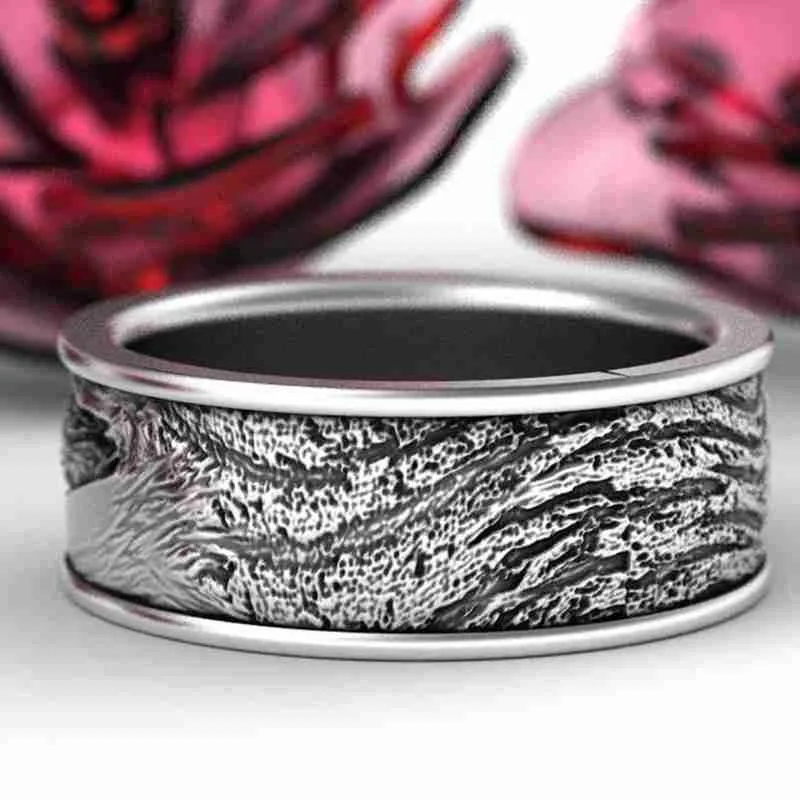 Новое кольцо в виде совы панк серебряный цвет голова волка мужские вечерние