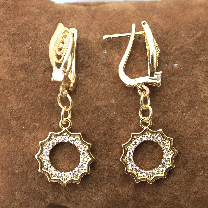 5 пара/лот Модные cz серьги в форме цветка фианит компонент ювелирных изделий