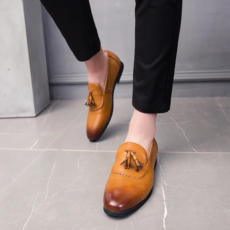 Мужские классические туфли-броги ручной работы свадебные туфли из лакированной