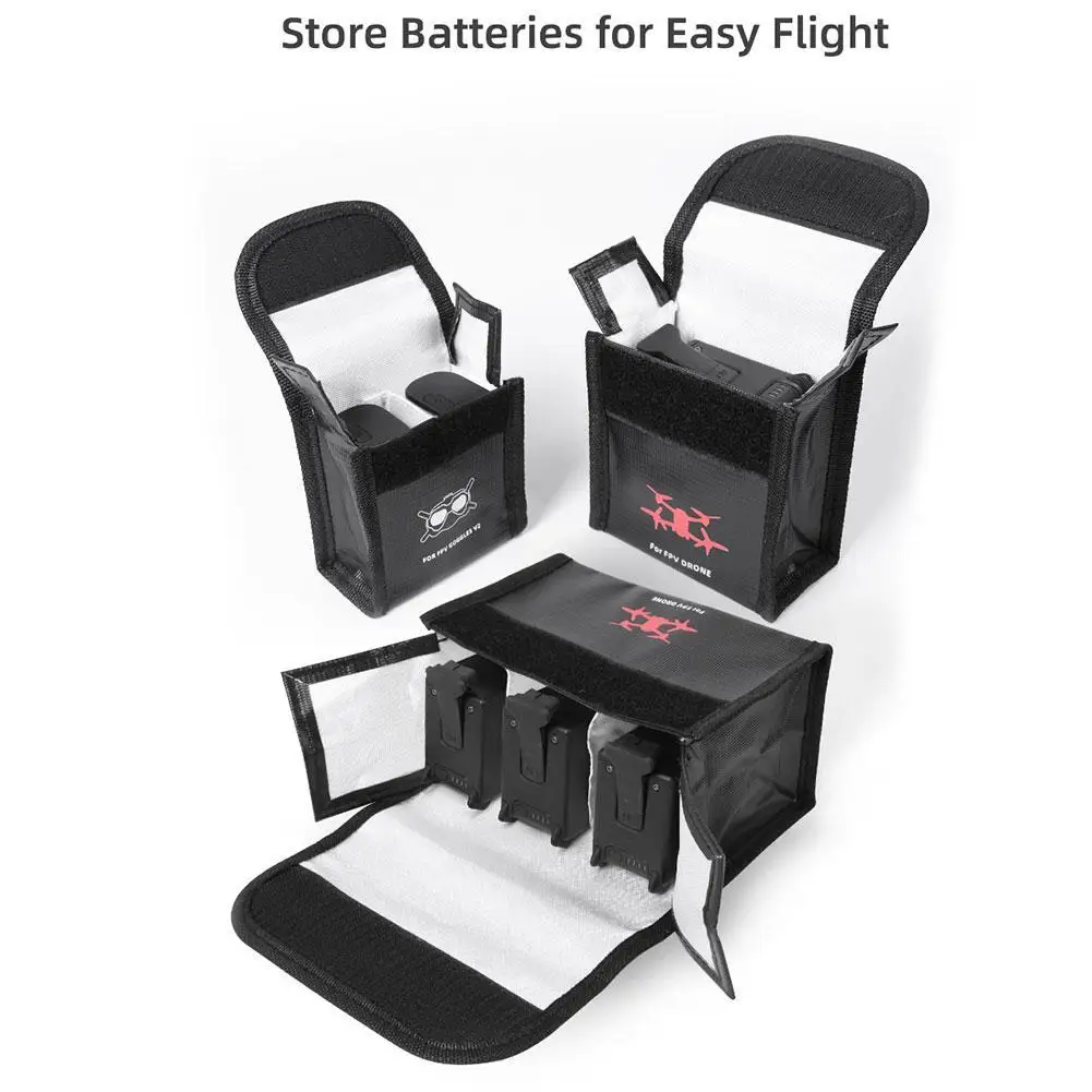 

Used For DJI FPV aircraft glasses V2 battery explosion-proof safety bag battery flame storage retardant bag lithium J7M8