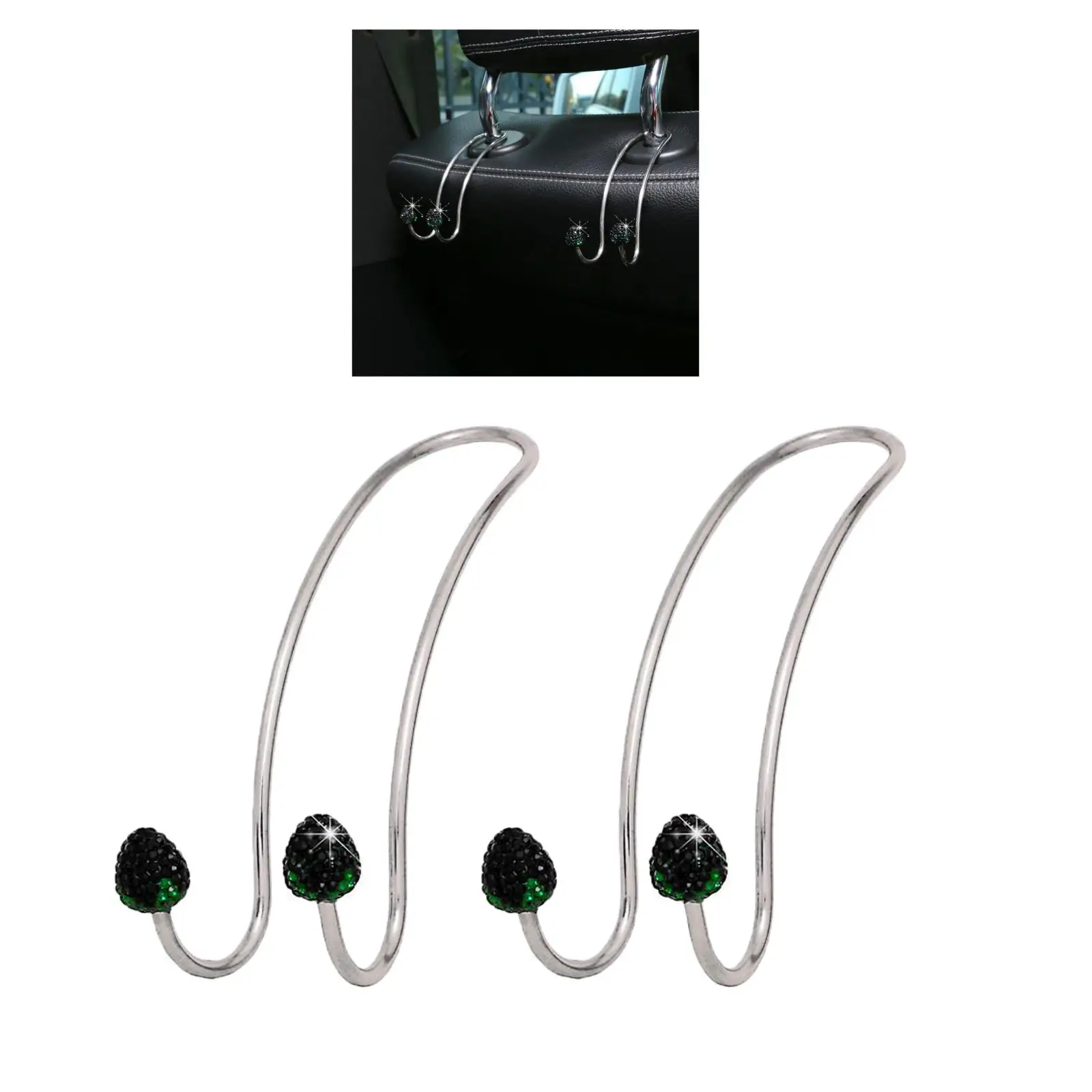 

2 Pieces Universal Car Back Seat Headrest Hooks Metal Bling er