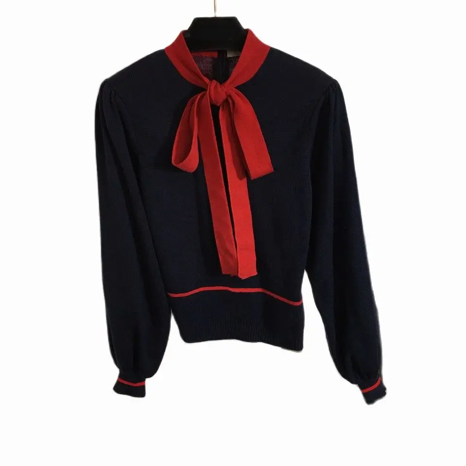 

Женский вязаный свитер на молнии, Свободный кардиган с длинным рукавом и бантом, Осень-зима