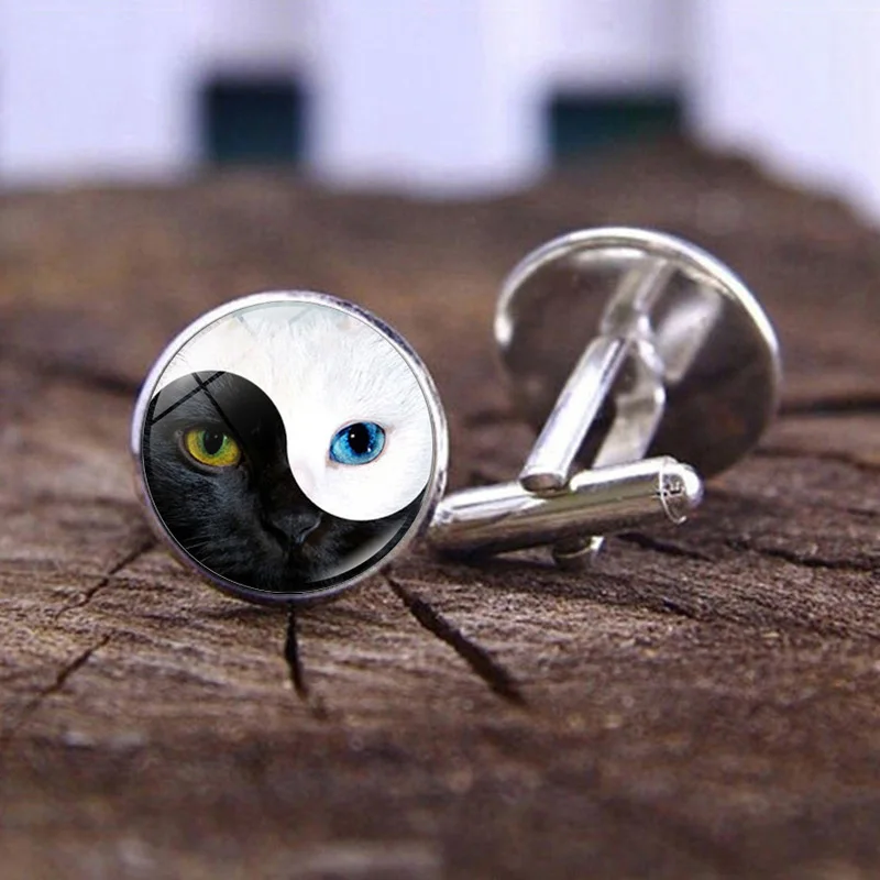 Запонки для мужских костюмов рубашек Инь-Ян тайчи запонки аксессуары подарок