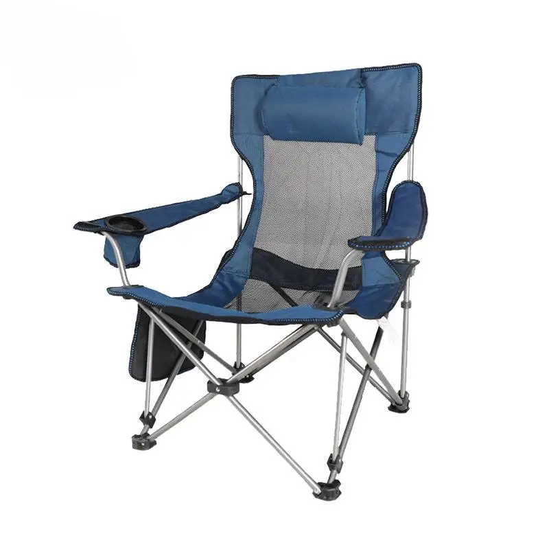 Camping Outdoor Folding Chair Portable Ultra-Light Fishing Chair Sandy Beach Small Stool with Oxford Cloth Backrest Chair