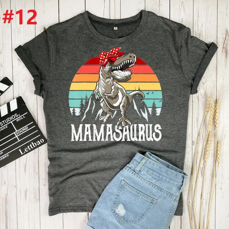 

Mamasaurus T-Rex Dinosaur Mama Oversize Mens Womens T-shirt Summer Unisex Tshirt Casual Short Sleeve Streetwear T-shirt Oversize
