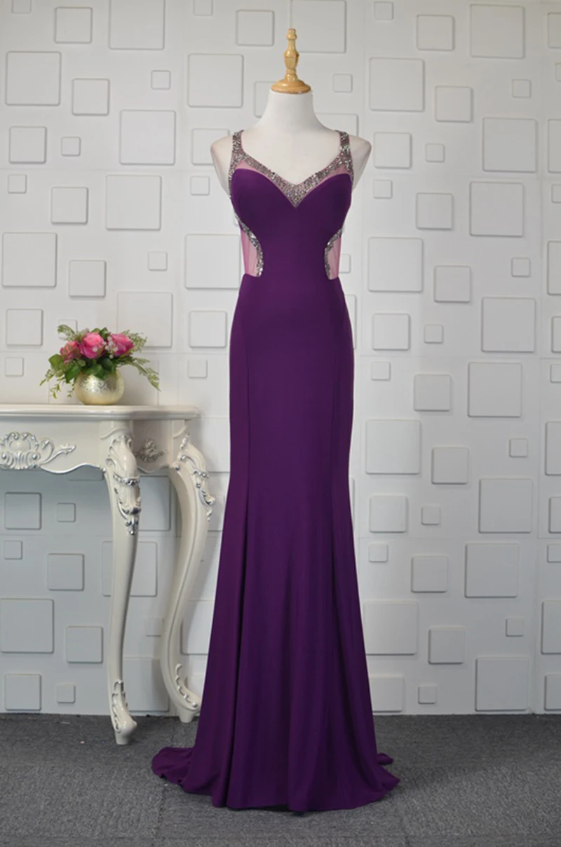 YY01 Churlya Wurfel purple prom dresses mermaid halter sleeveless long dresses evening dresses women vestidos largos de fiesta
