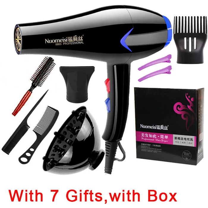 7 Gifts with Box 2100 Вт Высокое качество салонный горячий холодный воздух Регулировка Высокое качество Профессиональный Фен - Цвет: 7 Gifts with Box