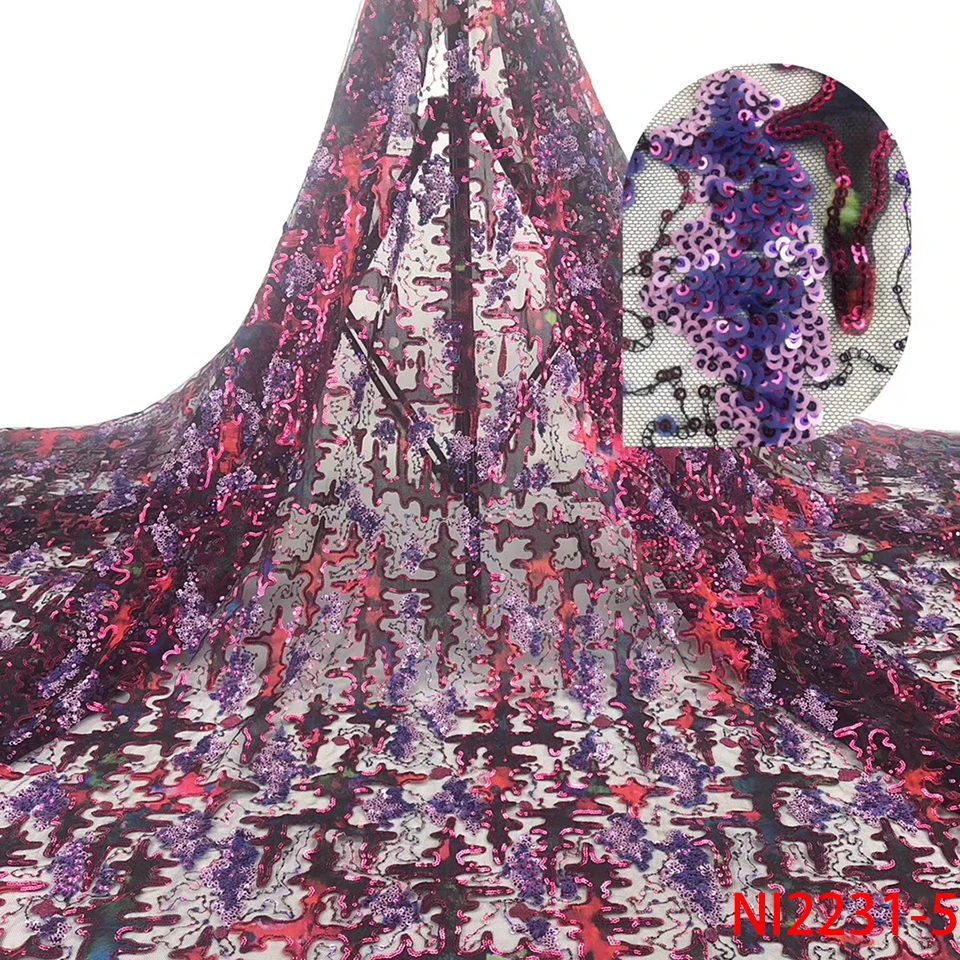 Нигерийская кружевная ткань с блестками кружево для женских платьев