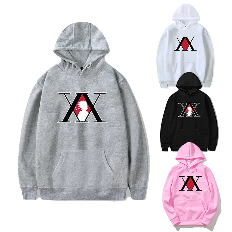 Свитшот женский с капюшоном Hunter X уличная одежда японская аниме рубашка розовая