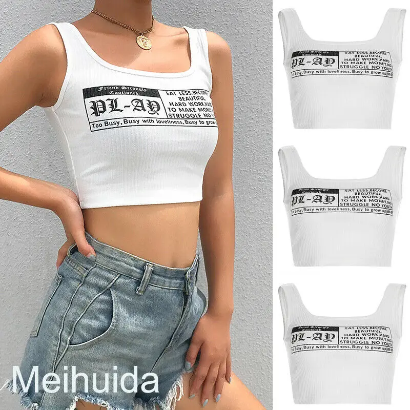 2019 сексуальный женский модный летний Повседневный Топ на бретельках майка