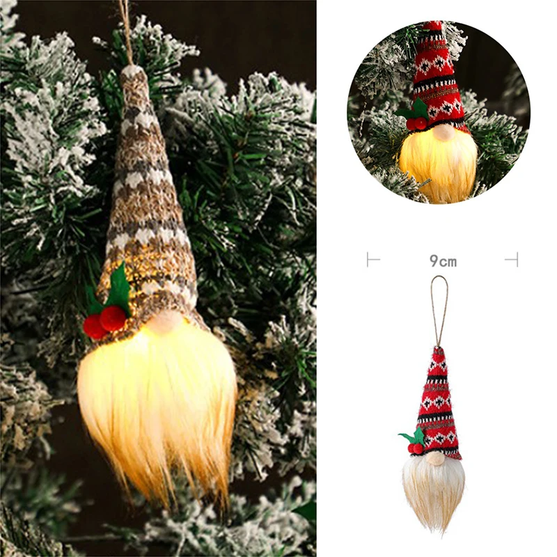 

Подвеска на рождественскую елку, с светильник кой, безликая кукла, подвеска в виде гнома, Рождественский чулок светильник кой для дома, Рожд...