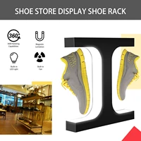 magnetic levitation floating shoe display stand sneaker flaoting house platform rotating sneaker acrylic rack with led lighting