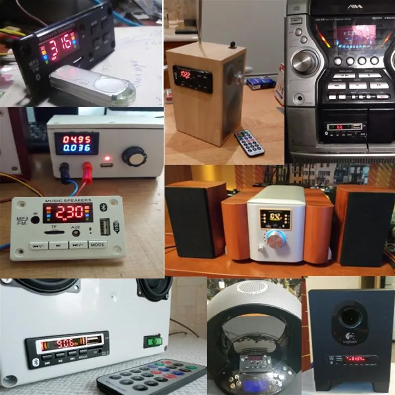 Автомобильный FM радиомодуль 5 В 12 Bluetooth 0 громкая связь 2*3 Вт усилитель mp3 плеер