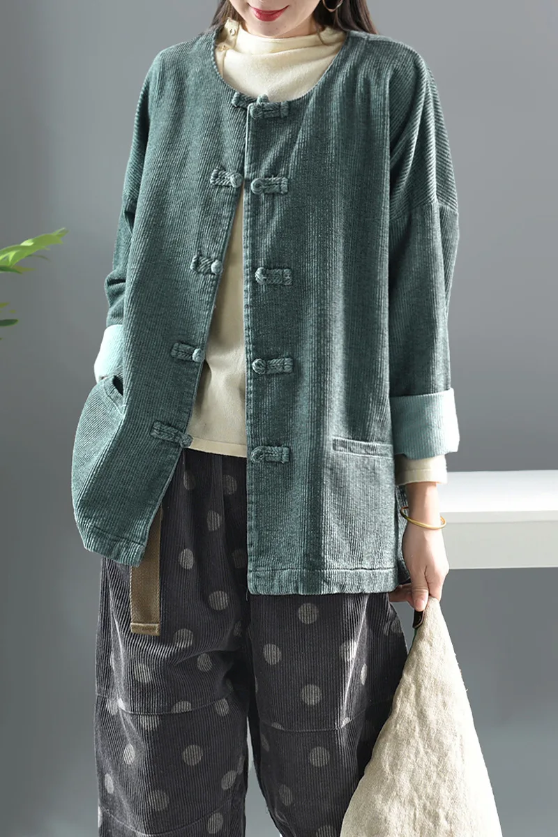 Женская свободная Вельветовая куртка осенняя зимняя теплая парка Женский