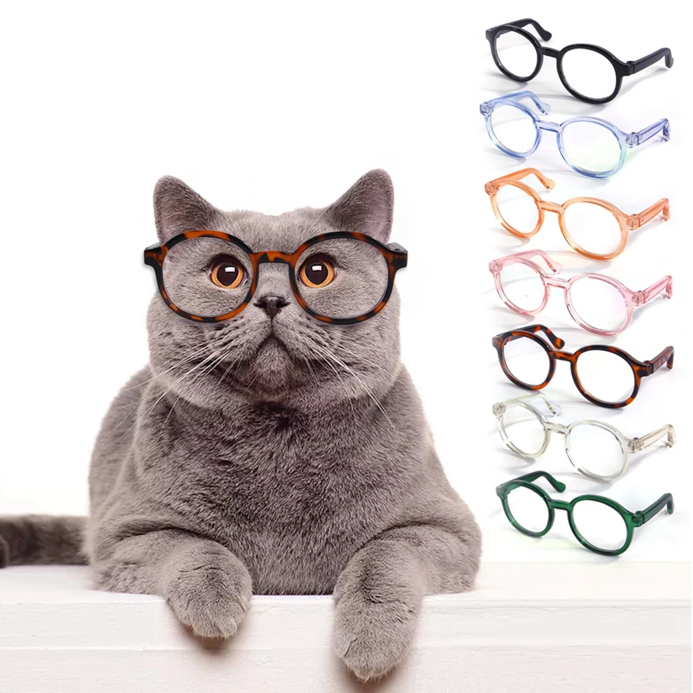 

Funny Cat Mi Plastic Glasses Pet Products Lovely Vintage Cat Sunglasses Reflection Eye Wear Glasses Pet Personality Decorative