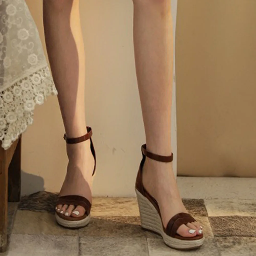 

Office Lady Shoes 2021 Summer New Super High Heels Sandals For Women Casual Fashion Shoes Ankle Buckle Strap Platform Wedges