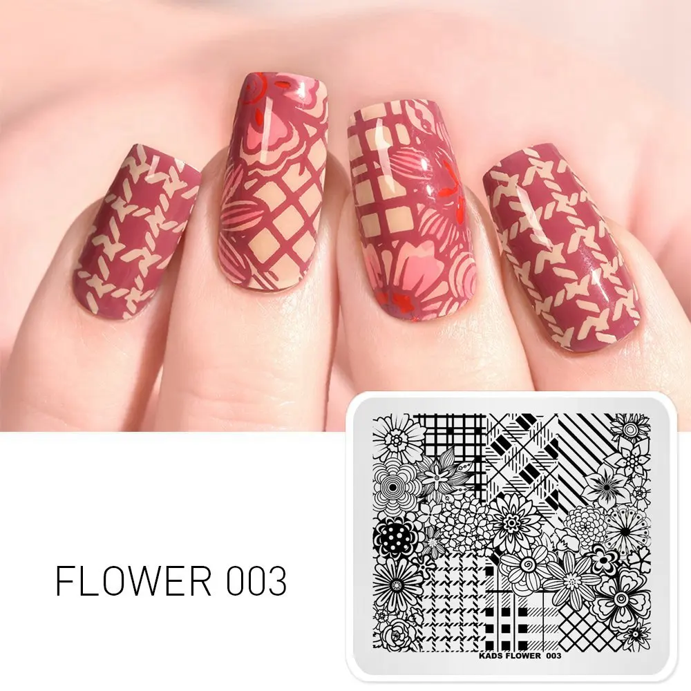 Flower 003 1 шт. штамповки для ногтей пластины красоты цветок серии шаблоны для ногтей поднос для маникюра дизайн ногтей штамповка шаблон украшения Штамп для ногтей - Цвет: Flower 003