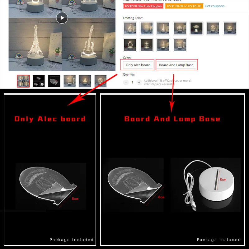 3D LED Lamp – Creative Christmas Gift Night Lights Novelty Illusion Night Lamp | 3D Illusion Table Lamp for Home Decorative Light image 3