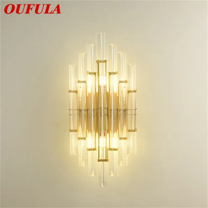 

OUFULA Crystal WallÂ Sconce Lamp Modern Bedroom Luxury Gold LED Design Balcony Decorative For Home Indoor Corridor