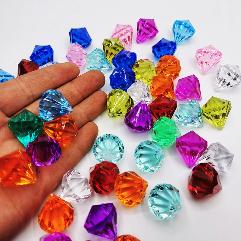 

50 шт., пластиковые алмазные украшения, сокровище, пиратские акриловые драгоценные камни, ваза, наполнитель, полезный Декор вечерние ринки, с...