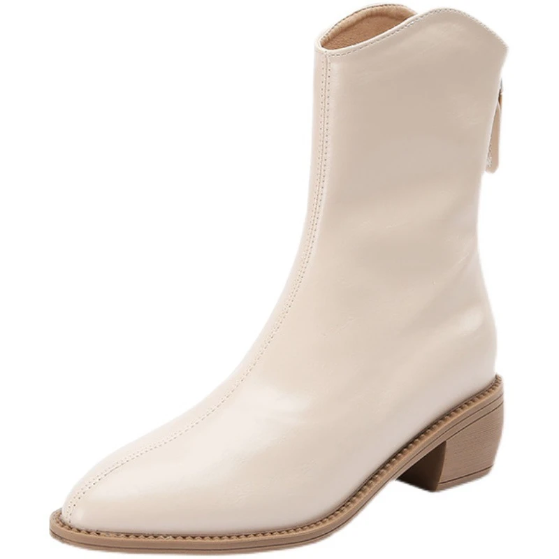 

Женские ботинки Martin Новинка Осень-зима 2022 ковбойские ботинки с острым носком из плюша на толстом каблуке короткие ботинки