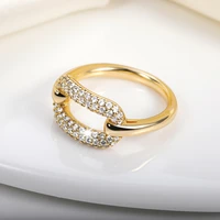 trendy exquisite cuban geometry zircon rings for women men stainless steel minimalism charm jewelry wedding couple gift