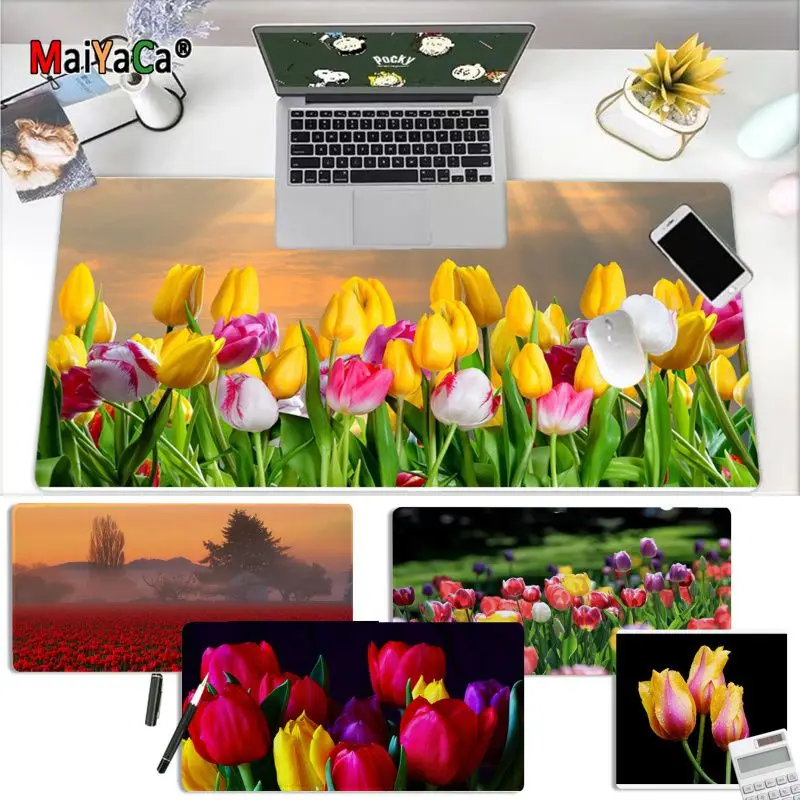 

MaiYaCa Top Quality tulip flowers Rubber PC Computer Gaming mousepad Free Shipping Large Mouse Pad Keyboards Mat