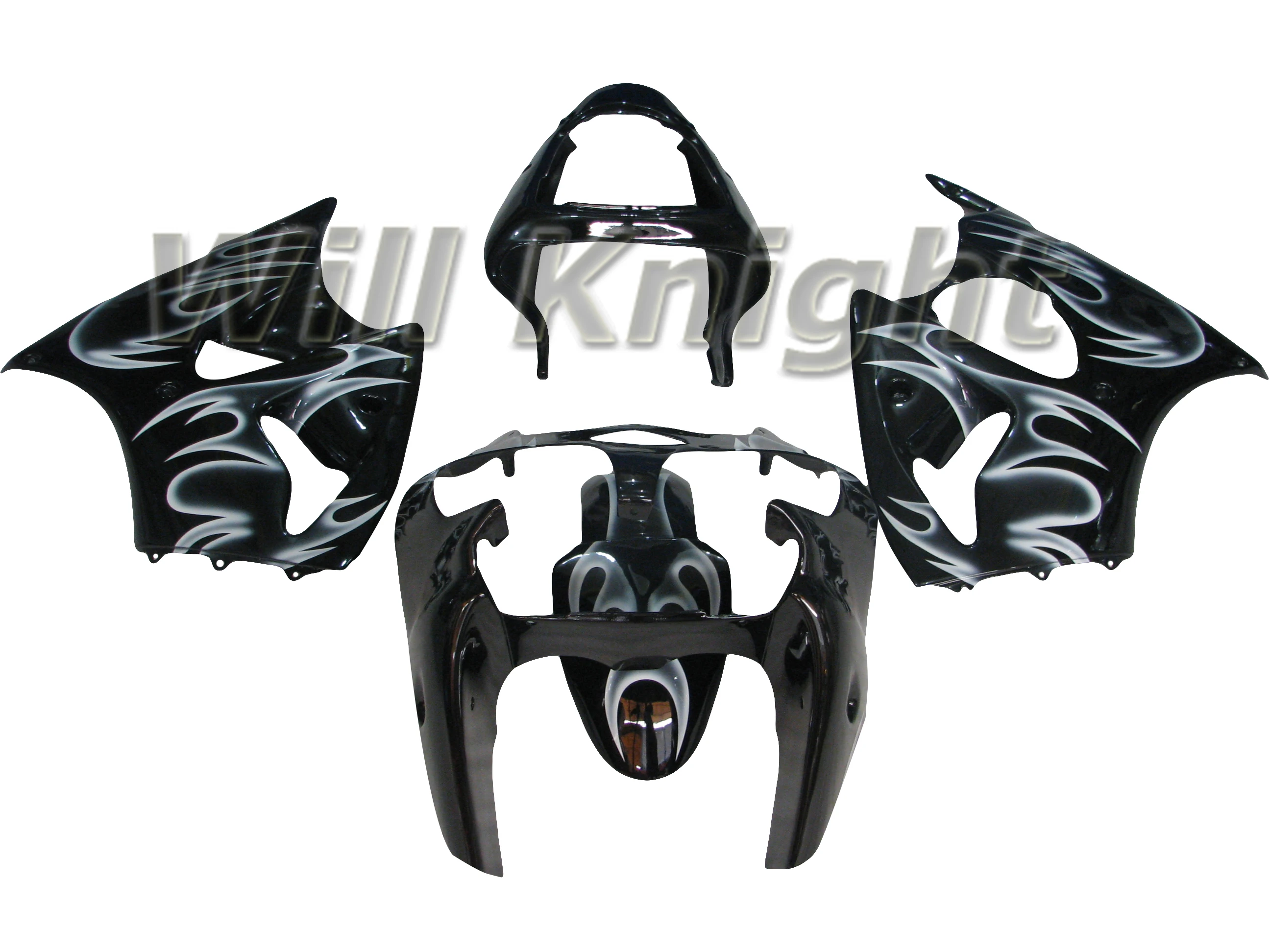 ABS Inejction Body Kit для Kawasaki ZX 6R 2000 2001 2002 ZX6R 00 01 02 White Flame|Полные комплекты обтекателей| |