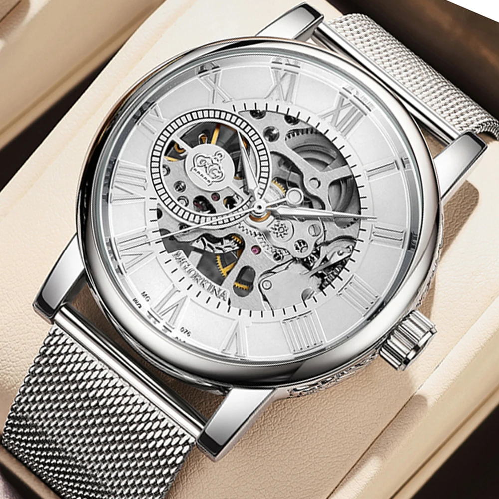 Часы ORKINA мужские механические из нержавеющей стали|Мужские часы| |