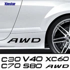 Наклейки для кузова автомобиля Volvo C30 C70 V40 V50 V60 V70 V90 S40 S60 S80 S90 XC40 XC60 XC70 XC90 AWD T6, 2 шт.