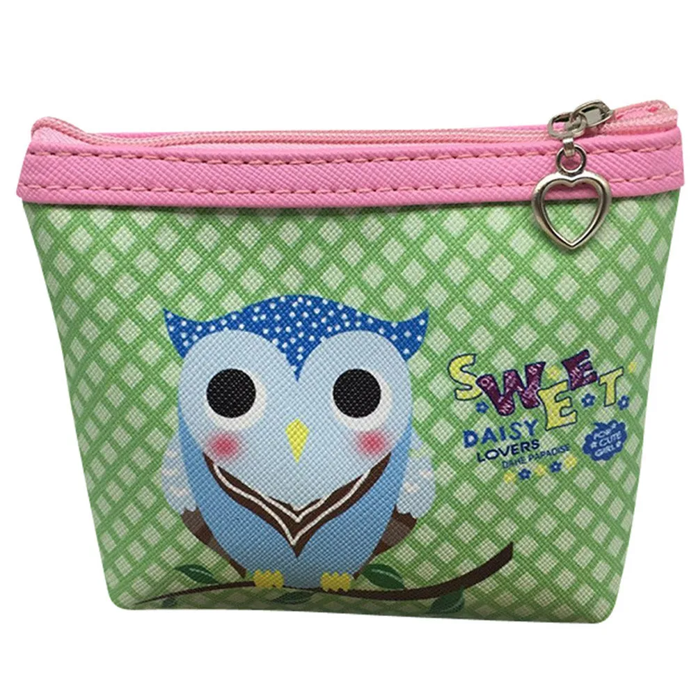 Женский кошелек для монет с рисунком совы Модный милый удостоверения личности