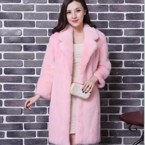 Меховые женские пальто из искусственного меха 2019 меховые Длинные куртки в стиле