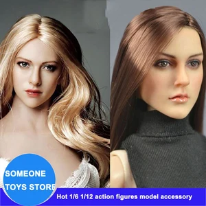 kimi toys 16 scale european and american female head sculpt beauty girl head carving model for 12 inches body figures free global shipping