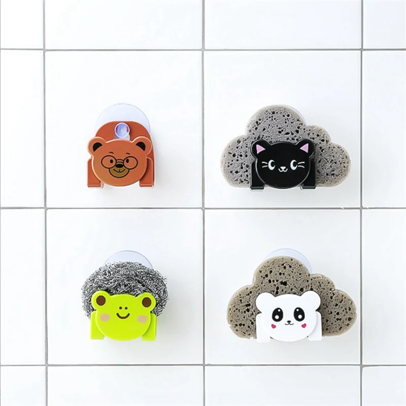 Мультяшный Держатель для посуды и губки с присоской кухонный