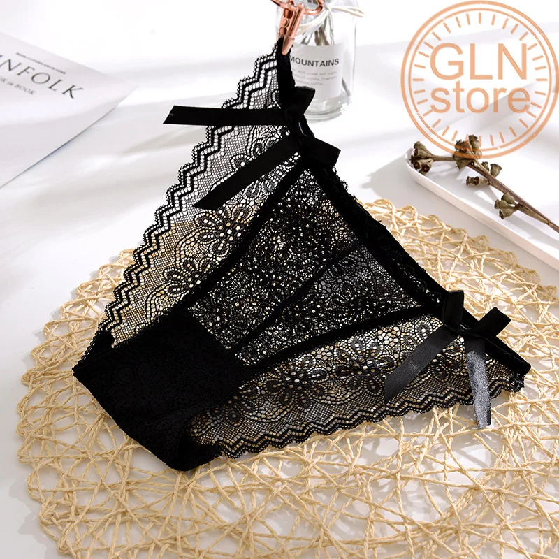 

2020 Hot Sale Women Underwear Panties Sexy Low Waist Lace Shorts Passion Briefs Transparent Full Personality Nylon 100