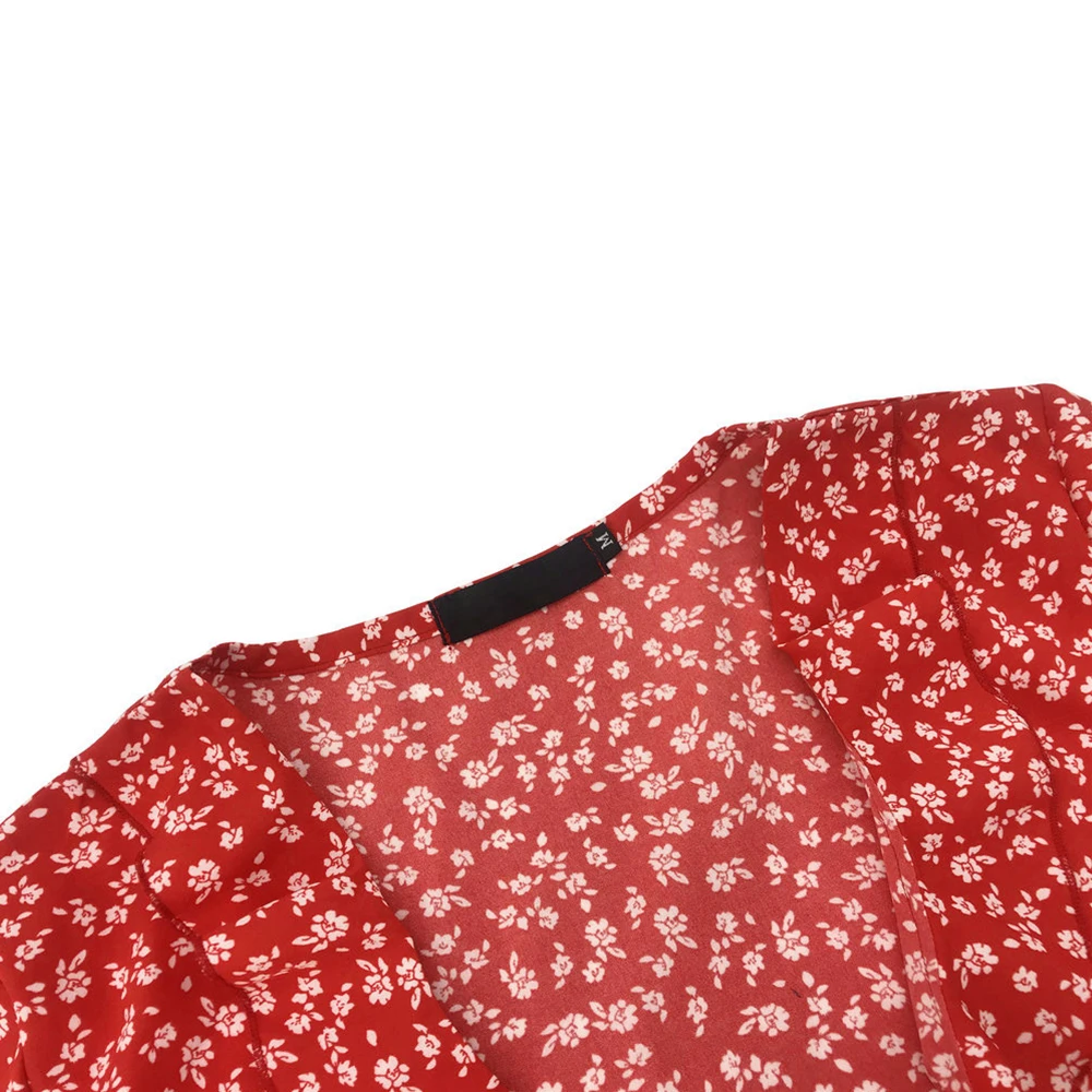 

Falda Floral de Verano, Minivestido Elegante Con Volantes y escote En Forma De V, estilo italiano 2021