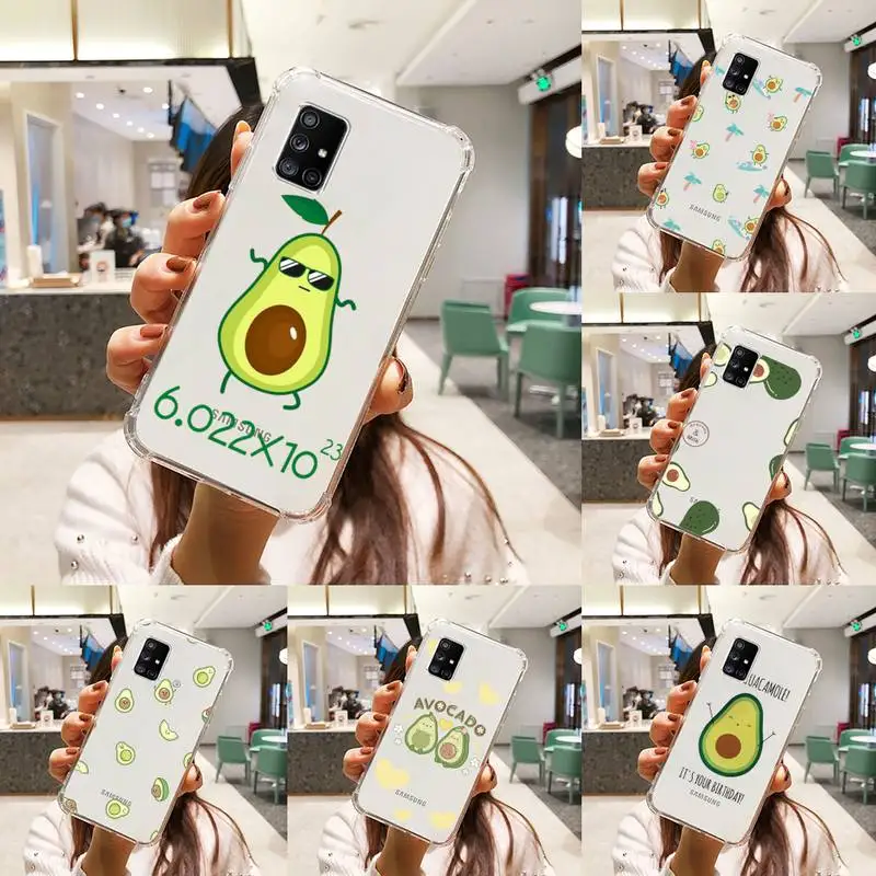 

avocado Phone Case Transparent For Samsung A51 A50 A71 A70 A81 M60S Note S21 S 20 10 9 8 11 E Plus Ultra