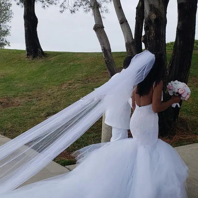 

African Bohemian Mermaid Wedding Dresses Spaghetti Straps Lace Tulle Backless Bridal Dress Beach Wedding Gowns Boho vestidos