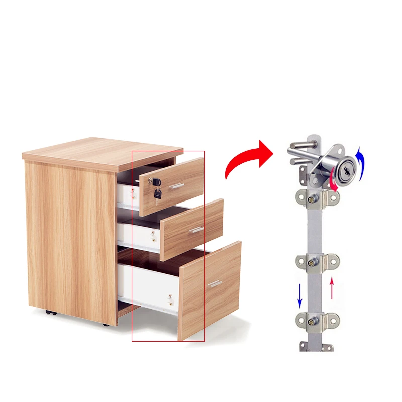 Передвижной комод с тремя ящиками низкий шкаф для хранения документов