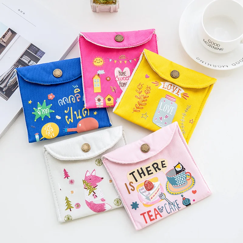 Женские холщовые гигиенические салфетки сумки для хранения тампон