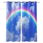 Радужные голубые белые облака оконные шторы занавески для гостиной спальни кухни занавески для детей оконные шторы