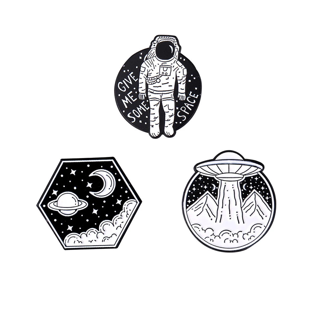 Эмалированные заколки в виде космоса астронавта молочного цвета галактики