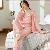 spring and autumn clothing cotton and postnatal three piece suit can be worn outside cotton pregnant pajamas breastfeeding suits