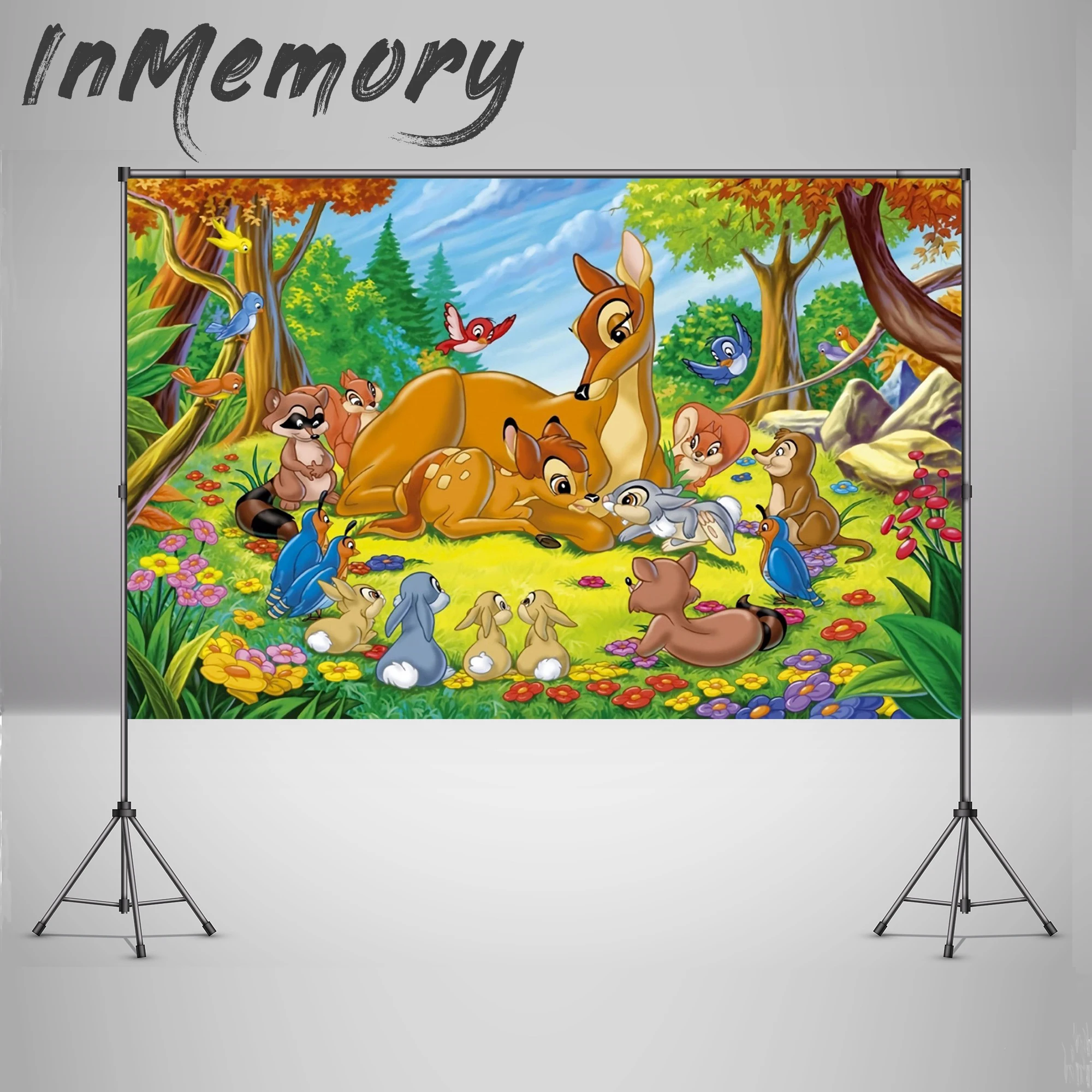 Виниловый мультяшный Бэмби фон для фотосъемки детей на заказ Вечерние Декорации