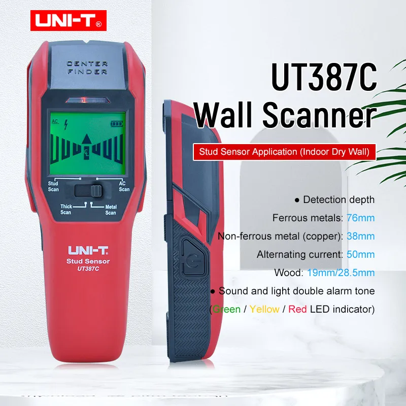 

UNI-T UT387C Wall Scanner Detector Digital LCD Wall Electric Wall/Wooden Beam/metal Object/electric Wire Detector