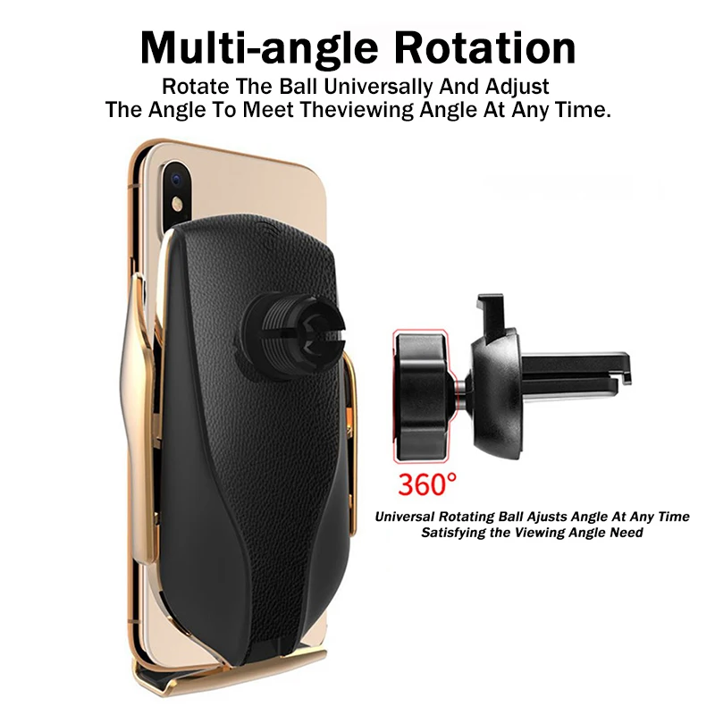 

Qi Wireless Charging Car Charger Holder With Receiver For iPhone 7 6s 5s Micro USB Type C Universal For Samsung Huawei Xiaomi